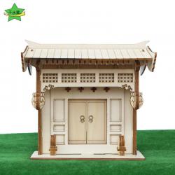 垂花门模型1号diy手工木质立体古建筑榫卯拼装结构摆件文创礼品