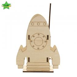 火箭笔筒1号儿童diy创意航天科技小制作木质手工收纳盒拼装材料包