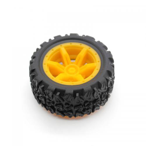 2*35mm粗纹橡胶车轮(黄色)1个 