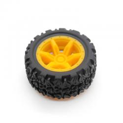 2*35mm粗纹橡胶车轮(黄色)1个