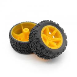 2*35mm粗纹橡胶车轮(黄色)1个 