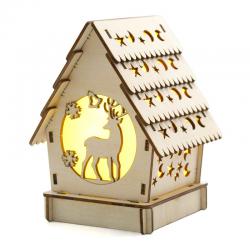 发光小屋(圆窗角鹿款)科学小制作发明实验教具拼装益智diy