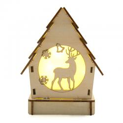 发光小屋(圆窗角鹿款)科学小制作发明实验教具拼装益智diy