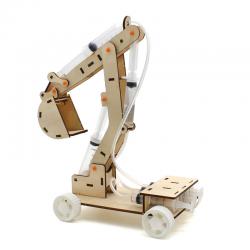 木质液压挖掘机模型4号(带轮子)白轮 