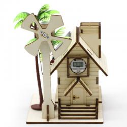 太阳能时钟小屋1号(钟表)