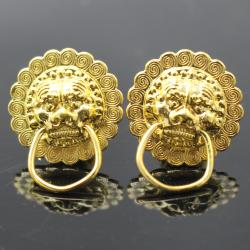 狮子头拉扣(金色-面19脚长10mm)10个