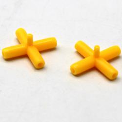 2厘米X2厘米四通管(内孔2mm)黄色1个