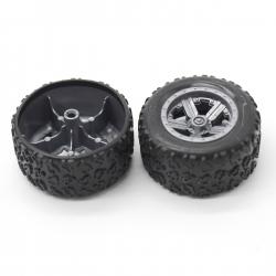 2.5*38mm粗纹路车轮(黑皮银毂)(1包4个)