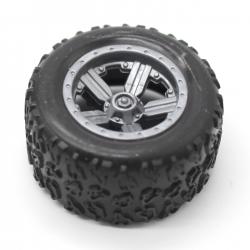 2.5*38mm粗纹路车轮(黑皮银毂)(1包4个)